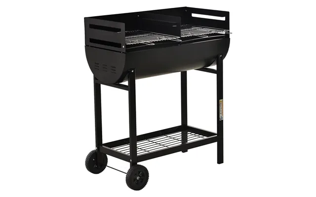 Mcl Steel 2-grill Charcoal Bbq W Wheels Black - Default Title product image