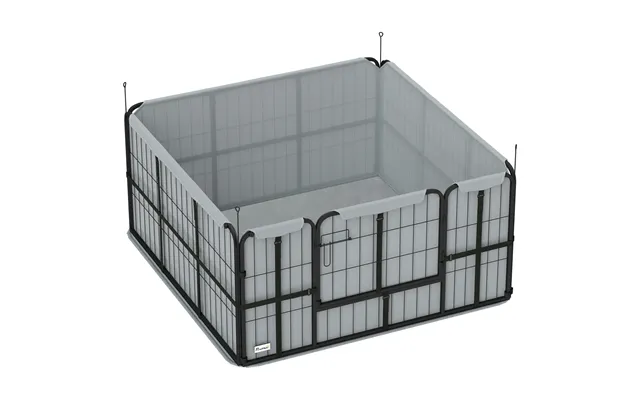 Mcl Steel Dog Whelping Box With Washable Whelping Pad, Wind-resistant Cloth, For Small, Medium Dogs, 122 X 122 X 60cm - 