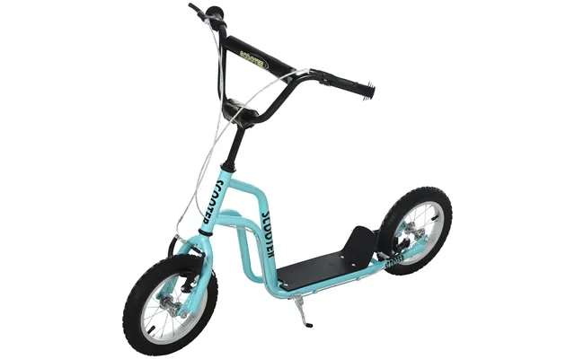 Mcl Stunt Scooter, Kids Scooter, 12'' Rubber Tyre Kick Scooter With Adjustable Handlebar, Dual Brakes, Blue - Blue product image