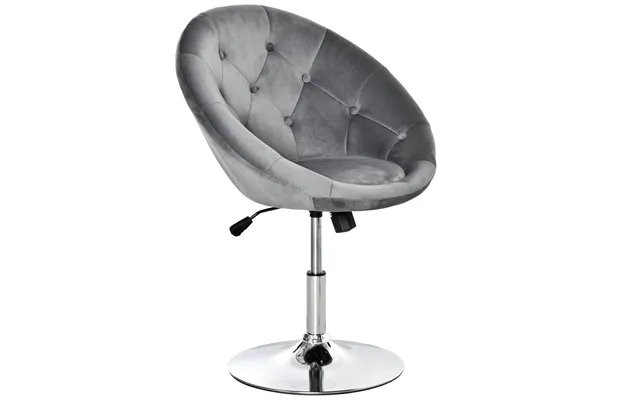 Mcl Swivel Dressing Stool - Velvet-feel Upholstered Vanity Chair