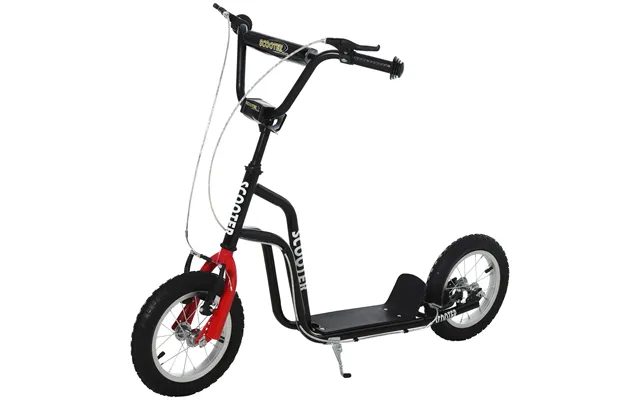 Mcl Teen Kick Scooter With Adjustable Handlebar, Inflatable Wheels, Two Brakes, Black - Black product image