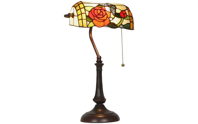 Mcl Tiffany-style Rose And Butterfly Table Lamp - Multi