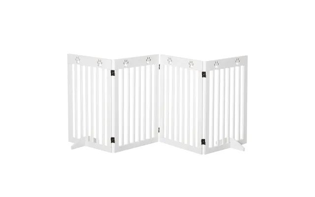 Mcl Wooden Pet Gate Foldable Freestanding Dog Safety Barrier W Support Feet - Default Title