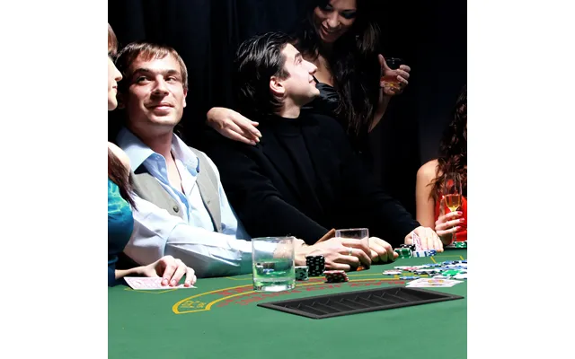 Poker Table - 7-player Folding Blackjack Table With Chip Tray