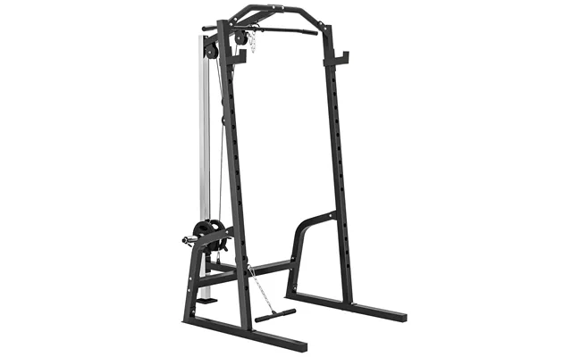 Power Cage Power Rack With 15-level Squat Rack, Cable Pulley System, Pull Up Stand And Push Up Stand - Black