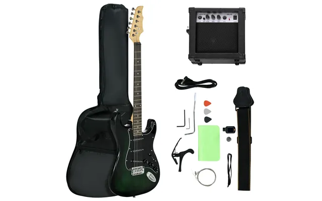 Six-string Electric Guitar, With 15w Amplifier, Digital Turner, Picks, Shoulder Strap, Case Bag - Black