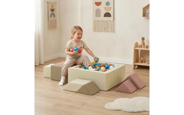 Soft Play 9 Piece Foam Climbing Blocks Soft Play Set With Tangram Play - Removable Cover For Kids Room
