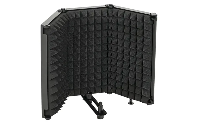 Studio Microphone Isolation Shield, Foldable Adjustable Recording Studio Equipment, 3-panel High Density Absorbent Foam 