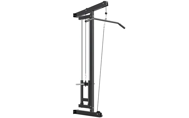 Wall Mounted Lat Pull Down Machine, Crossover Cable Machine With High & Low Pulleys For Home Gym Full Body Workout - Bla