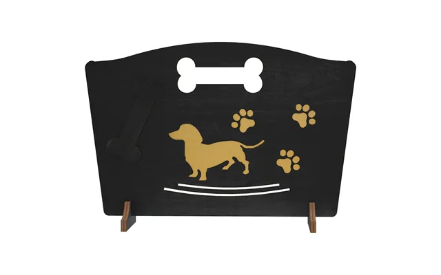 Wooden Dog Stopper, Dog Barrier With Support Feet, For Stair, Patio, Very Easy Setup, Black, 75 X 51 Cm - Black