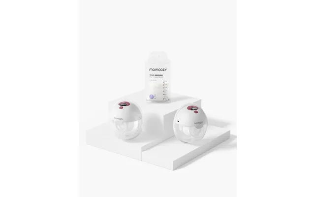 M5 Smart Double Wearable Breast Pump 120 Breastmilk Storage Bags Bundle - Cozy Red 120 Count Bags