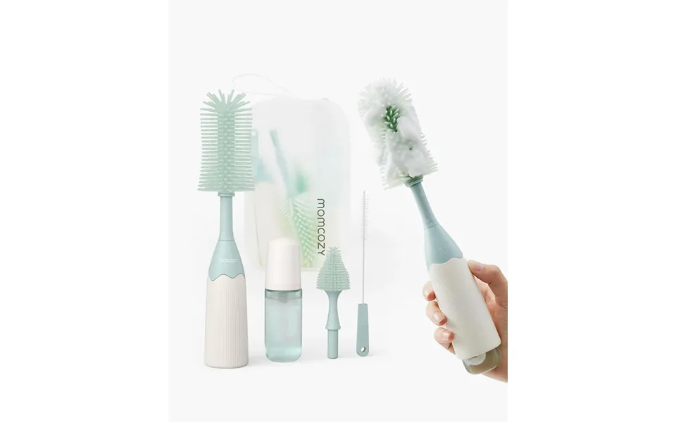 Momcozy Innovative Push-press Design Bottle Brush Kit Color Green