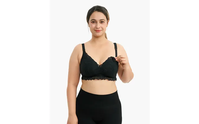 Soft Lace V Neck Nursing Bra - Black S