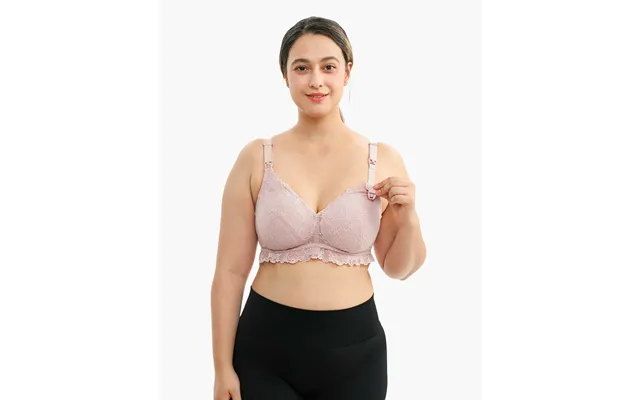 Soft Lace V Neck Nursing Bra Color Ice Pink Size M