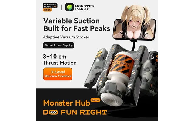 Monster Pub Smart Cup Electric Male Masturbator With Holder App Controlled & Ai Girlfriend product image