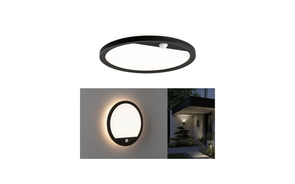 Lamina Led Outdoor Wall Lamp, Black, Sensor, Ip44 Paulmann - Modern