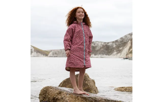 Toddler Waterproof Changing Robe Pink Raindrop - Muddy Puddles