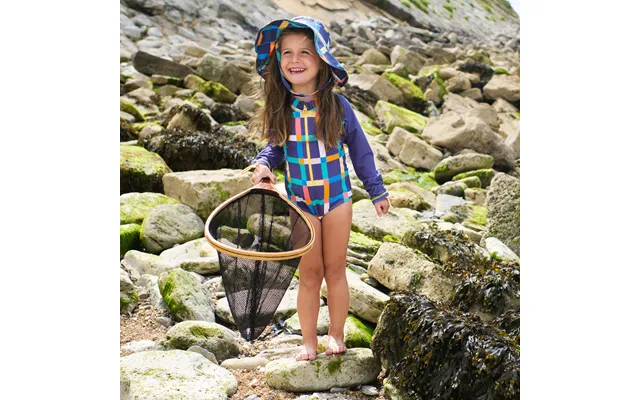Uv Protective Long Sleeve Swimsuit Multi Check
