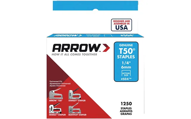 Arrow T50 Steel Staples For T50 Heavy Duty Hand Staple Gun