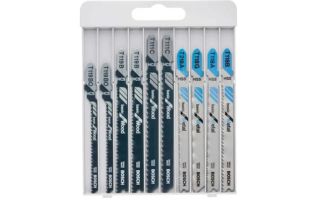 Bosch 10 Piece Wood And Metal Cutting Jigsaw Blade Set