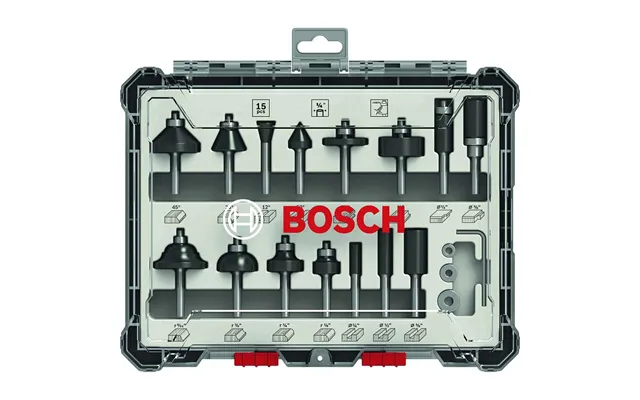 Bosch Pro 15 Piece 1 4 Router Bit Set