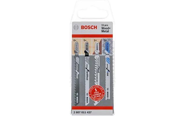Bosch Pro 15 Piece Assorted Wood And Metal Jigsaw Blade Set Foc Carbide Blade