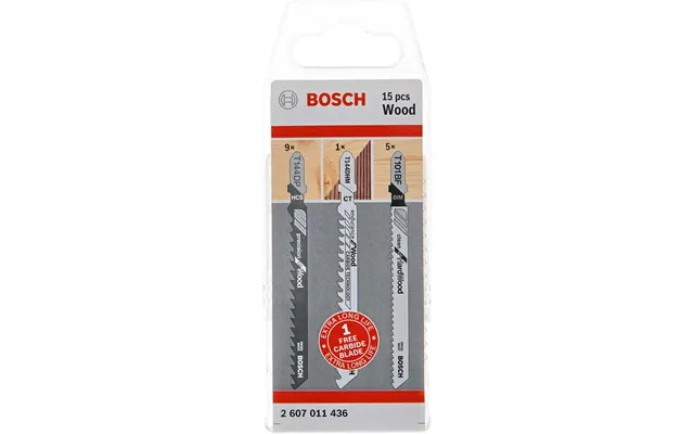 Bosch Pro 15 Piece Assorted Wood Jigsaw Blades Set Foc Carbide Blade