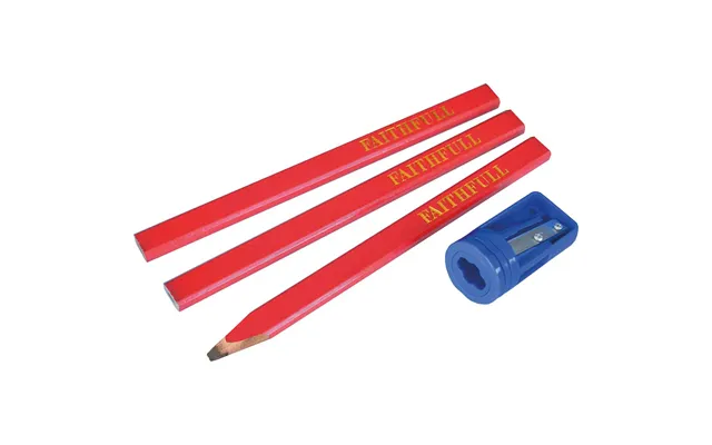 Faithfull 4 Piece Carpenters Pencil And Sharpener Set