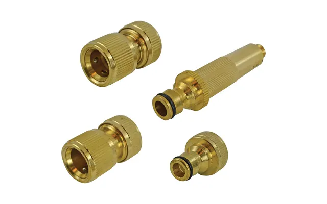 Faithfull Brass Garden Nozzle And Fittings Kit 4 Piece