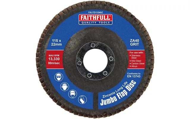 Faithfull Zirconia Abrasive Jumbo Flap Disc