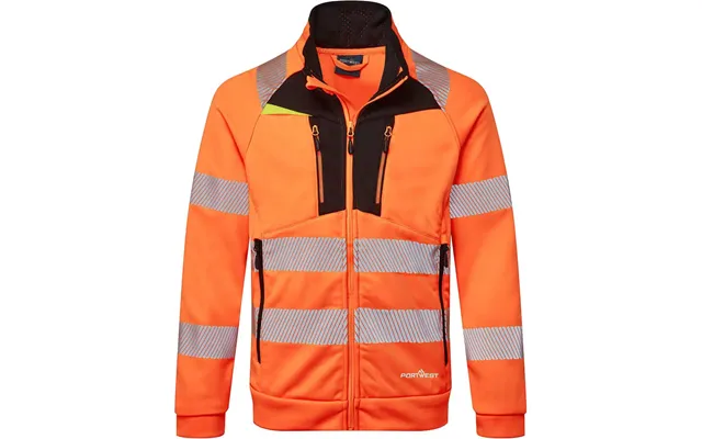 Portwest Dx4 Hi Vis Funnel Neck Zipped Sweatshirt