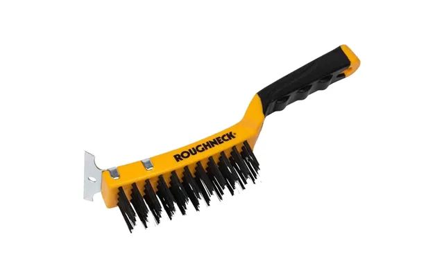 Roughneck Carbon Steel Wire Brush With Integrated Scraper