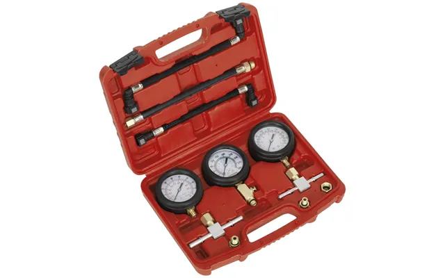 Sealey 3 Piece Motorcycle Compression And Fuel Pressure Gauge Set