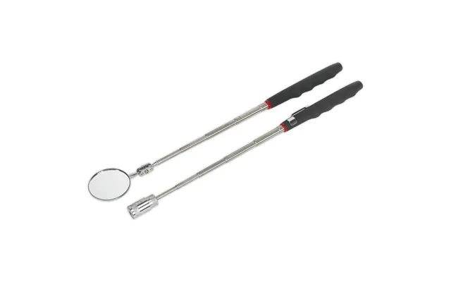 Siegen 2 Piece Telescopic Magnetic Led Pick Up Tool And Inspection Mirror Set