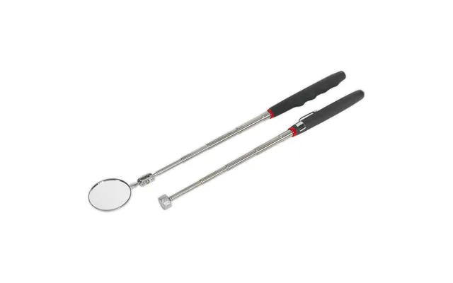 Siegen 2 Piece Telescopic Magnetic Pick Up Tool And Inspection Mirror Set