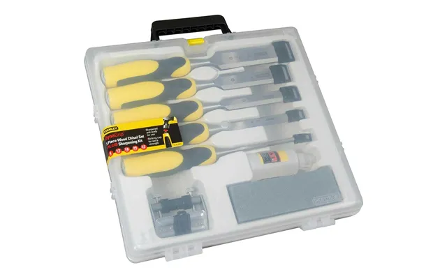 Stanley 5 Piece Dynagrip Chisel Set And Sharpening Kit
