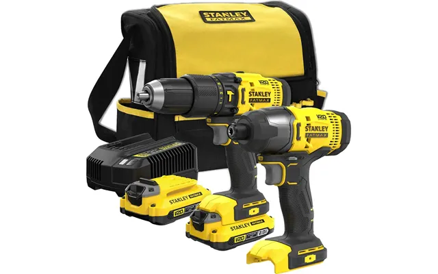 Stanley Fatmax V20 Sfmck465d2s 18v Cordless Combi Drill And Impact Driver Power Tool Kit
