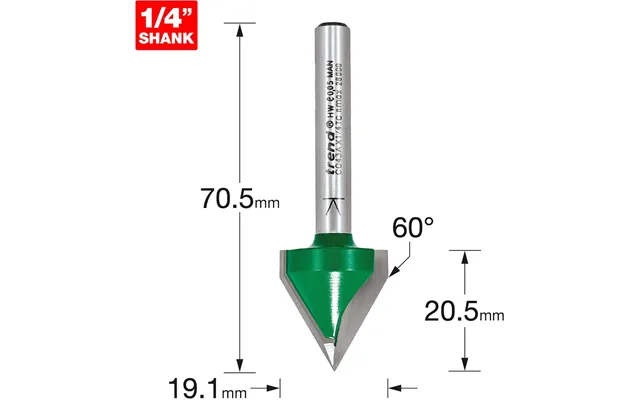 Trend Craftpro Chamfer V Grovve Router Cutter