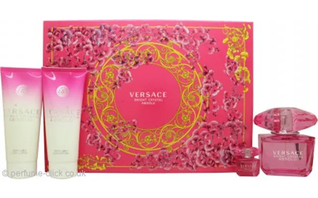 Versace Bright Crystal Absolu Gift Set 90ml Edp 100ml Body Lotion 100ml Shower Gel 5ml Edp