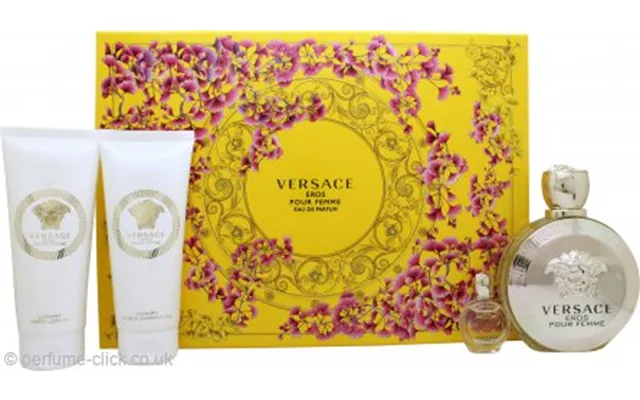 Versace Eros Pour Femme Gift Set 100ml Edp 5ml Edp 100ml Body Lotion 100ml Shower Gel