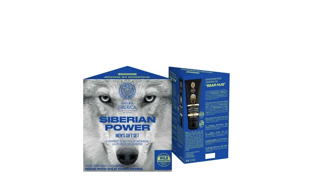 Natura Siberica Siberian Power Men S Gift Set Awakening Face Washing Gel Bear Hug - 150 Ml Protection Cream Face & Hands