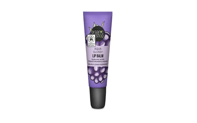 Organic Shop Aqua Glossy Lip Balm. Hyaluronic Acid & Blackberry Extract - 10 Ml
