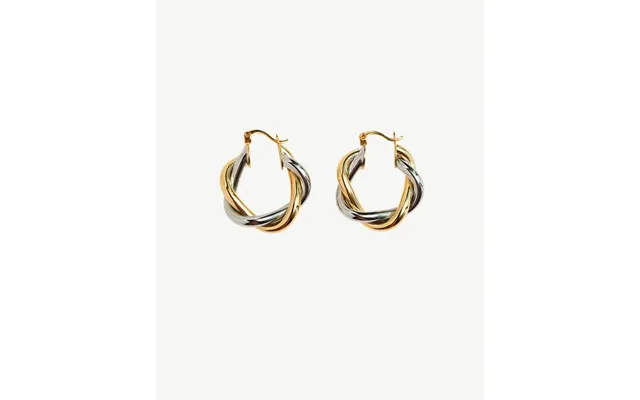 Gold And Silver Twist Hoop Earrings
