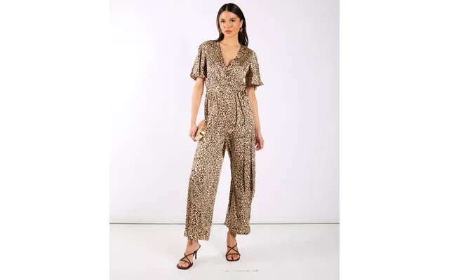 Leopard Printed Satin Jumpsuit - 12