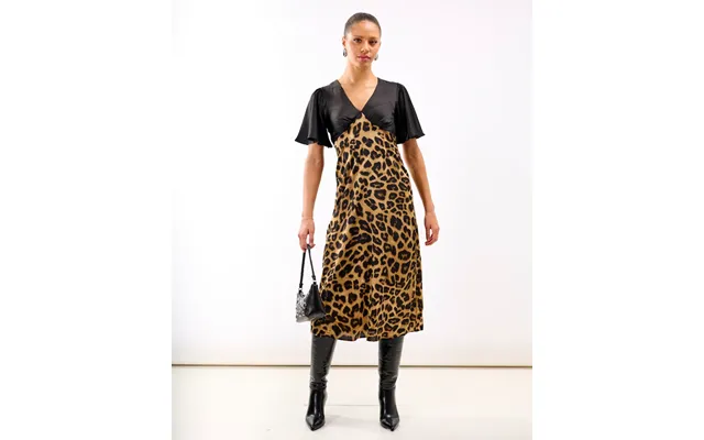 Leopard Printed Satin Midi Dress - 14 product image
