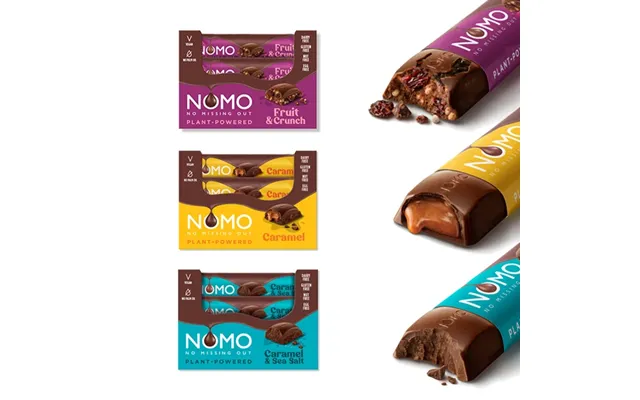Nomo Caramel Fruit & Crunch Caramel & Sea Salt Chocolate Bars Bundle
