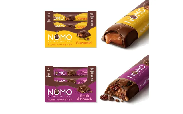 Nomo Caramel Fruit & Crunch Chocolate Bars Bundle