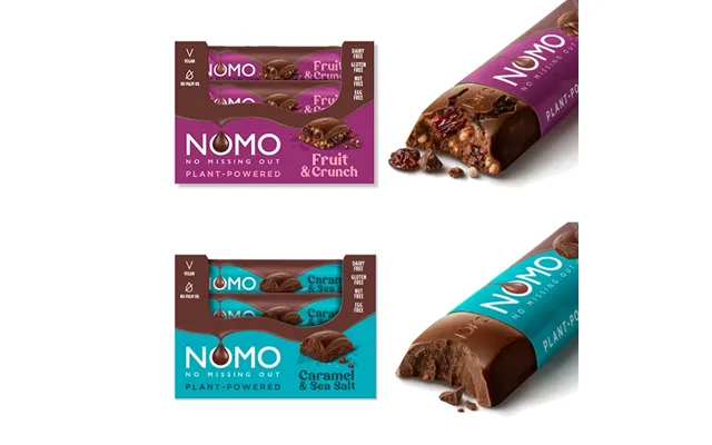 Nomo Caramel & Sea Salt Fruit & Crunch Chocolate Bars Bundle