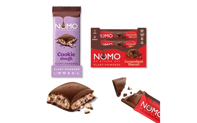 Nomo Cookie Dough Filled Chocolate Bars Caramelised Biscuit Chocolate Bars Bundle