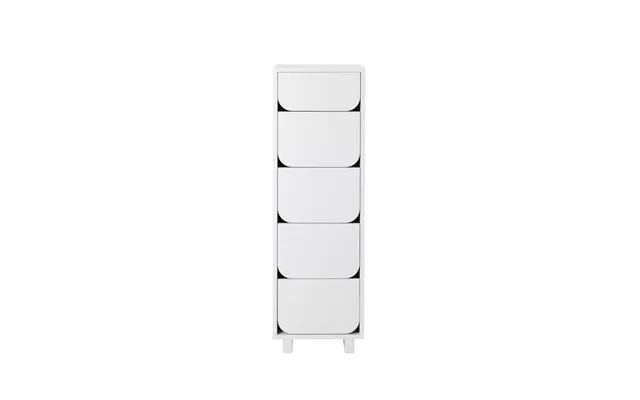1898 Vidja Narrow Chest Of Draws 5 Box White Lacquered